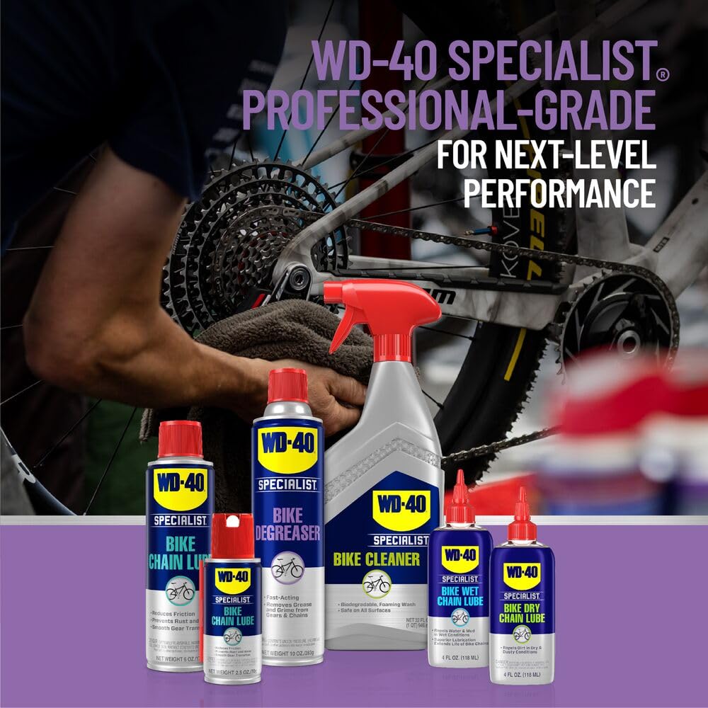 WD-40 Specialist Bike Degreaser - 10 OZ Heavy-Duty Cleaner for Bicycles