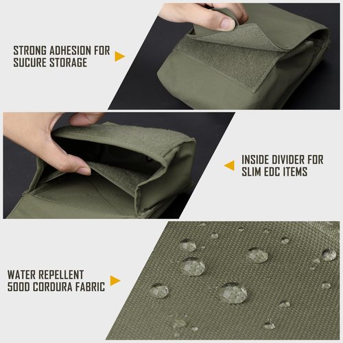 WYNEX Tactical Molle GP Pouch, Utility EDC Pouch with Two Mag Insert Small Tool Pouches Organizer Compact Multi-Purpose Waist Bag for Belt Vest