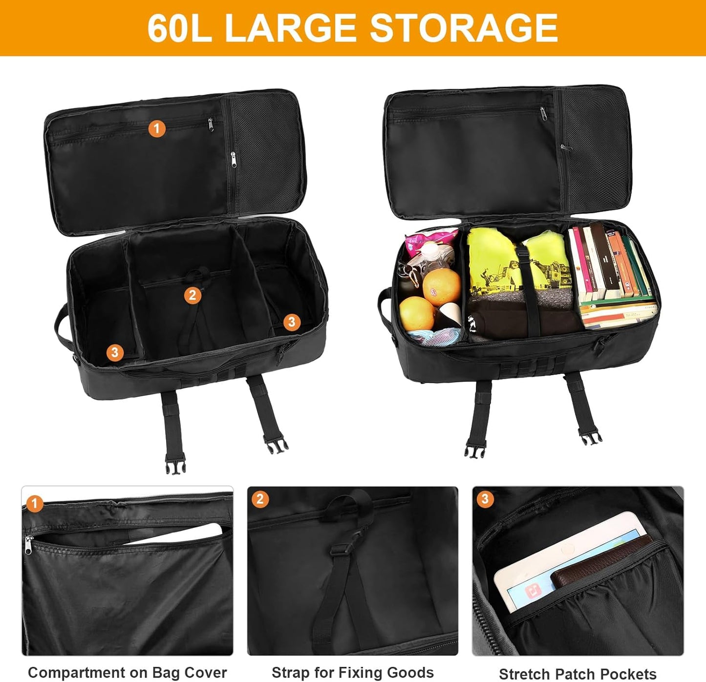 60L Tactical Military Backpack - Outdoor Assault Pack for Hunting, Camping & Travel