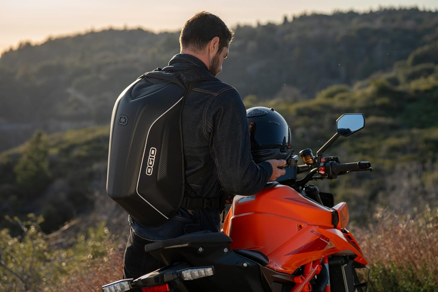 No Drag Mach 5 Motorcycle Backpack by OGIO - Stealth Black, 20.5” H x 14.5” W