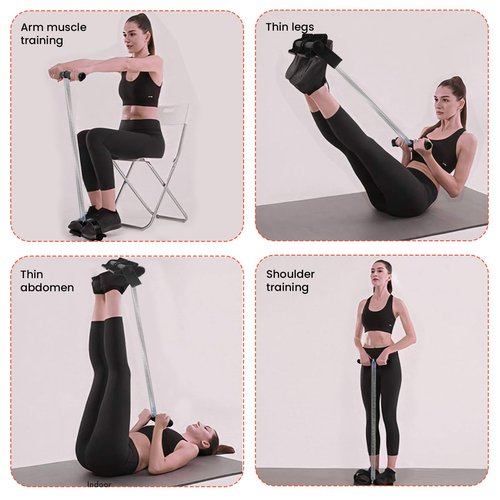 Pedal Puller Resistance Bands with Single Spring – Durable Sit Up Equipment for Home Gym, Strength Training for Abs, Legs, Chest – Portable Full-Body Workout Gear