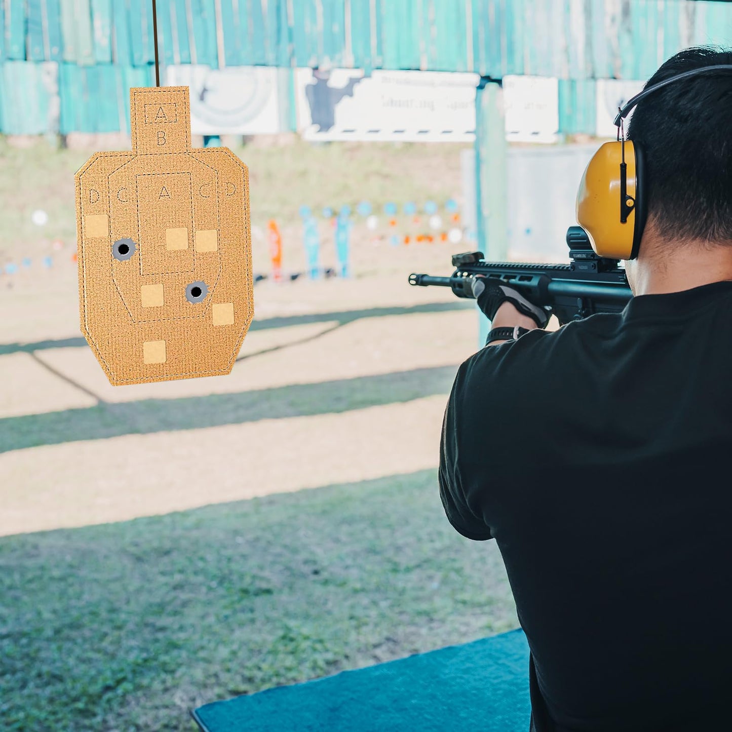 9000 Pcs/ 9 Rolls Target Pasters 0.87 Inches Square Target Stickers Self Adhesive Shooting Stickers Paper Labels for Pistol Shooting Range Practice, 1000 Per Roll