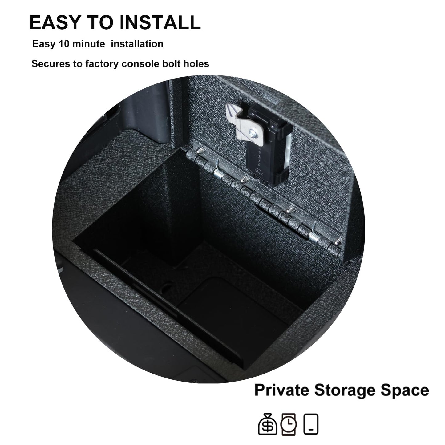Center Console Safe Vault - KEREN Console Gun Safe Box Compatible with Tesla Model Y 2021-2024, Electronic Number Lock