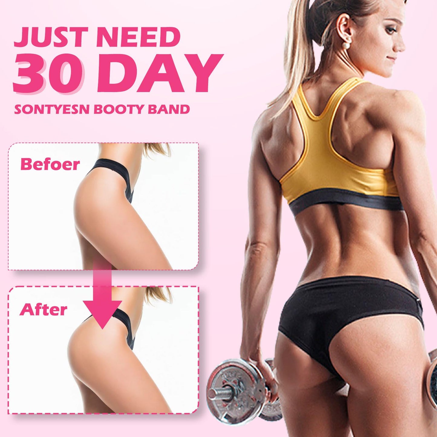 4 fabric hip lift resistance bands for men and women-hip and leg resistance bands, fabric exercise bands for yoga, Pilates and home exercise, with exercise guides (Light Gray, Gray, black)