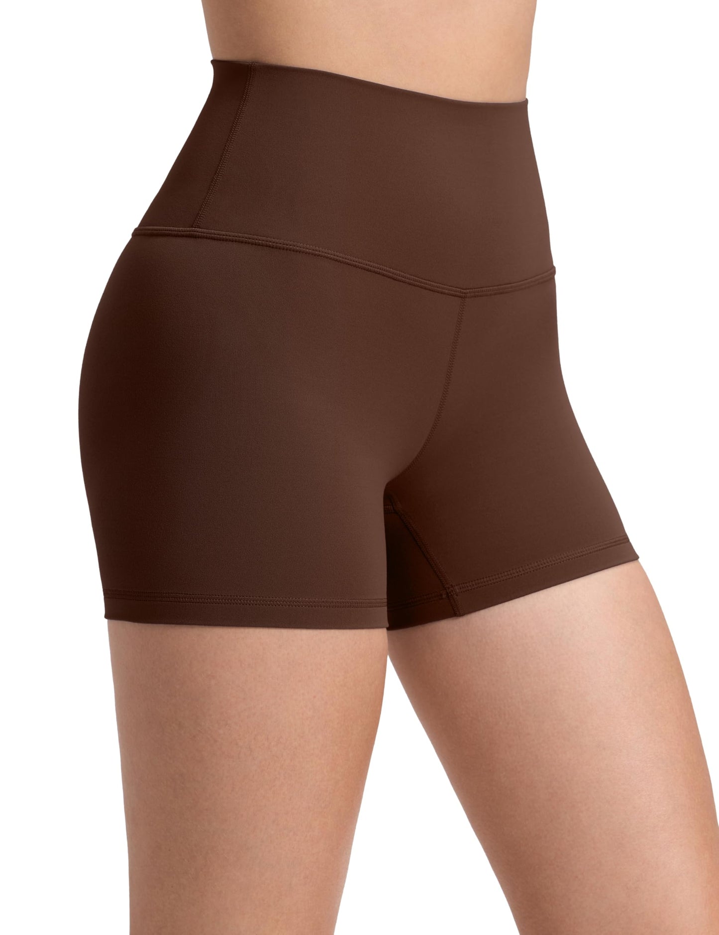 CRZ YOGA Butterluxe Biker Shorts 4'' - High Waisted Booty Workout Volleyball Yoga Womens Spandex Lava Brown X-Small