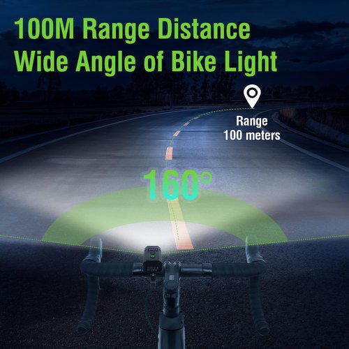 BORUIT L15 Bike Light 10 LED Bike Lights for Night Riding 5000mAh Super Bright Rechargeable Bicycle Light Front and Rear Aluminum Alloy IPX66 Waterproof Bike Light for Night Mountain Road Cycling