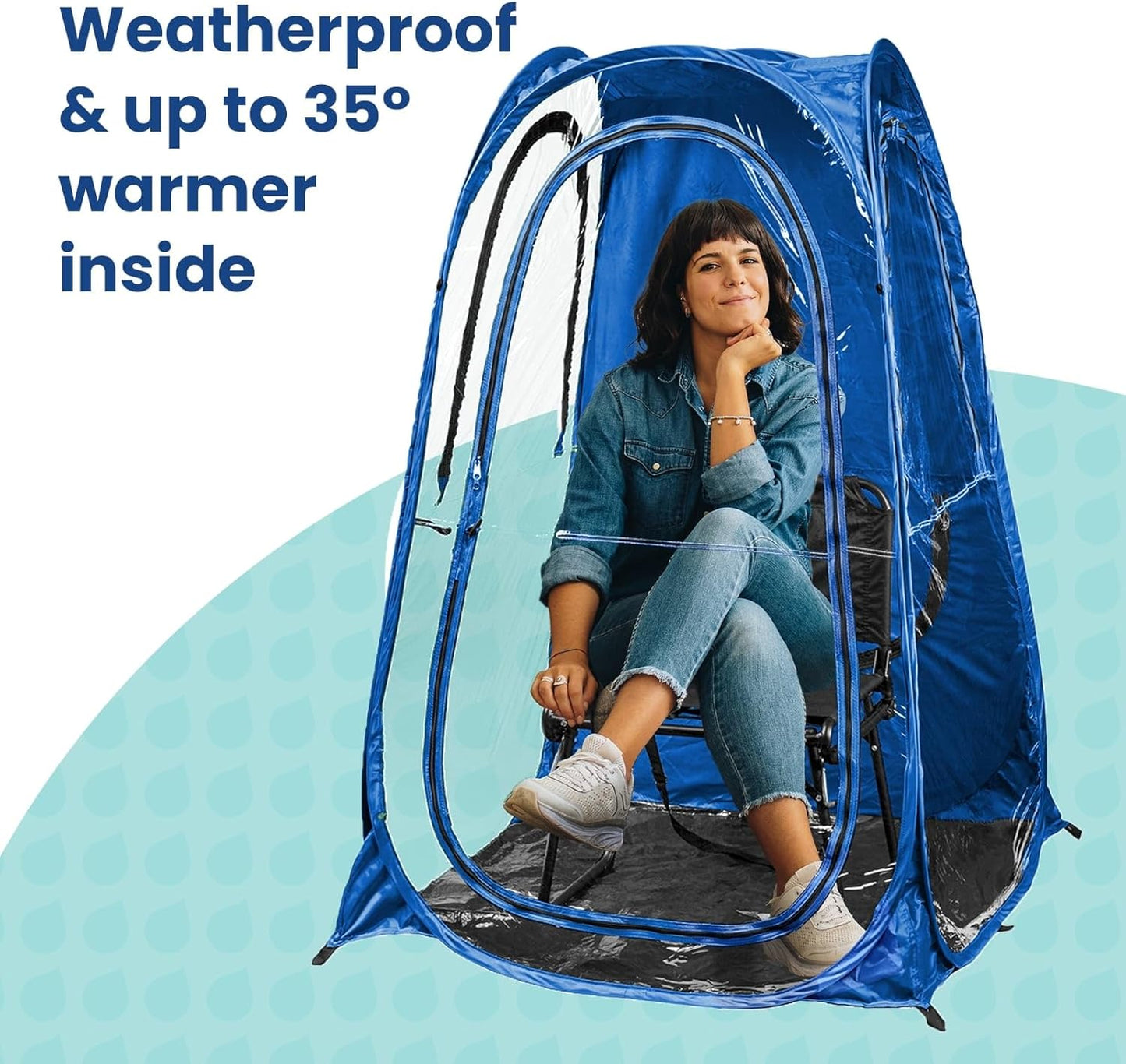 WeatherPod® The Original Shark Tank OriginalPod™ Pop-Up Pod - Stay Warm, Dry, & Out of The Sun - Weather Pod for Rain & Wind - 1 Person Pod - Sports Pod for The Sideline - Easy Set Up & Tear Down
