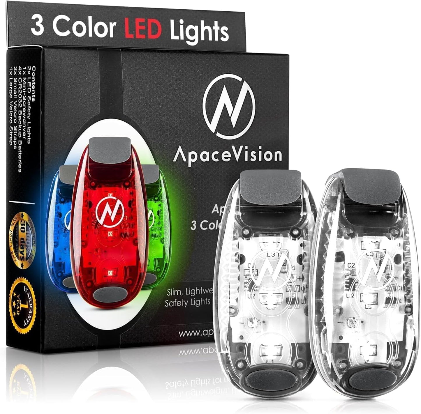 LED Safety Light (2 Pack) - Clip On Strobe/Running Lights for Runners, Dog, Bike, Walking, Boat, Kayak, Stroller and More - High Visibility Accessories for Your Reflective Gear, Bicycle