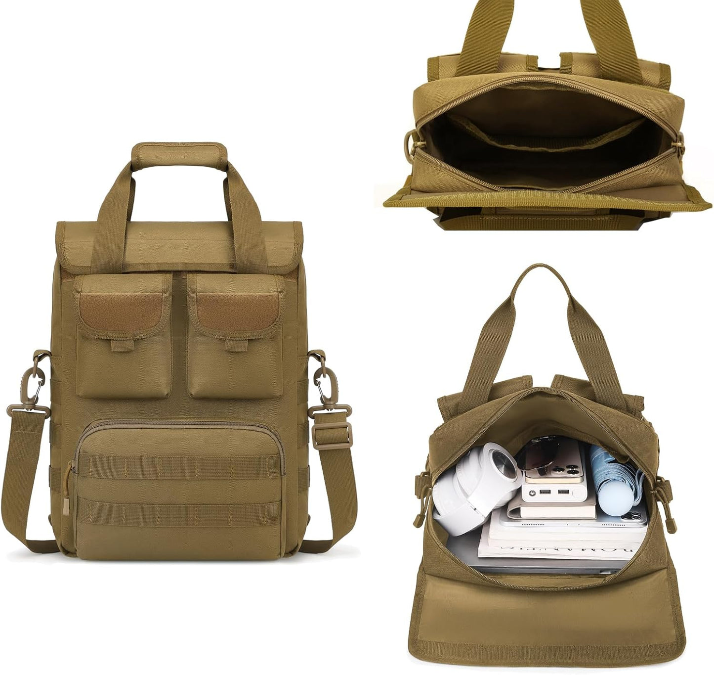 ArcEnCiel 12.9-14 Inch Laptop Tactical Messenger Bag Men MOLLE Sling Pack Briefcase Gear Handbags Utility Carry Satchel