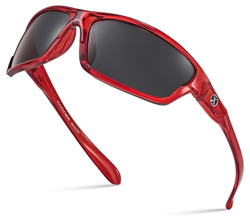 Xagger Polarized Wrap Around Sport Sunglasses for Men Women TR90 Frame Driving Running Fishing