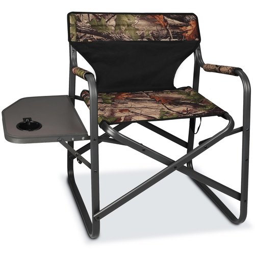 CAMPHILL Directors Camping Chairs-Lightweight Folding Lawn Chairs with Side Table-Outdoor Foldable Camp Chair for Hunting Fishing Travel-Camouflage,Heavy Duty Support 300lbs