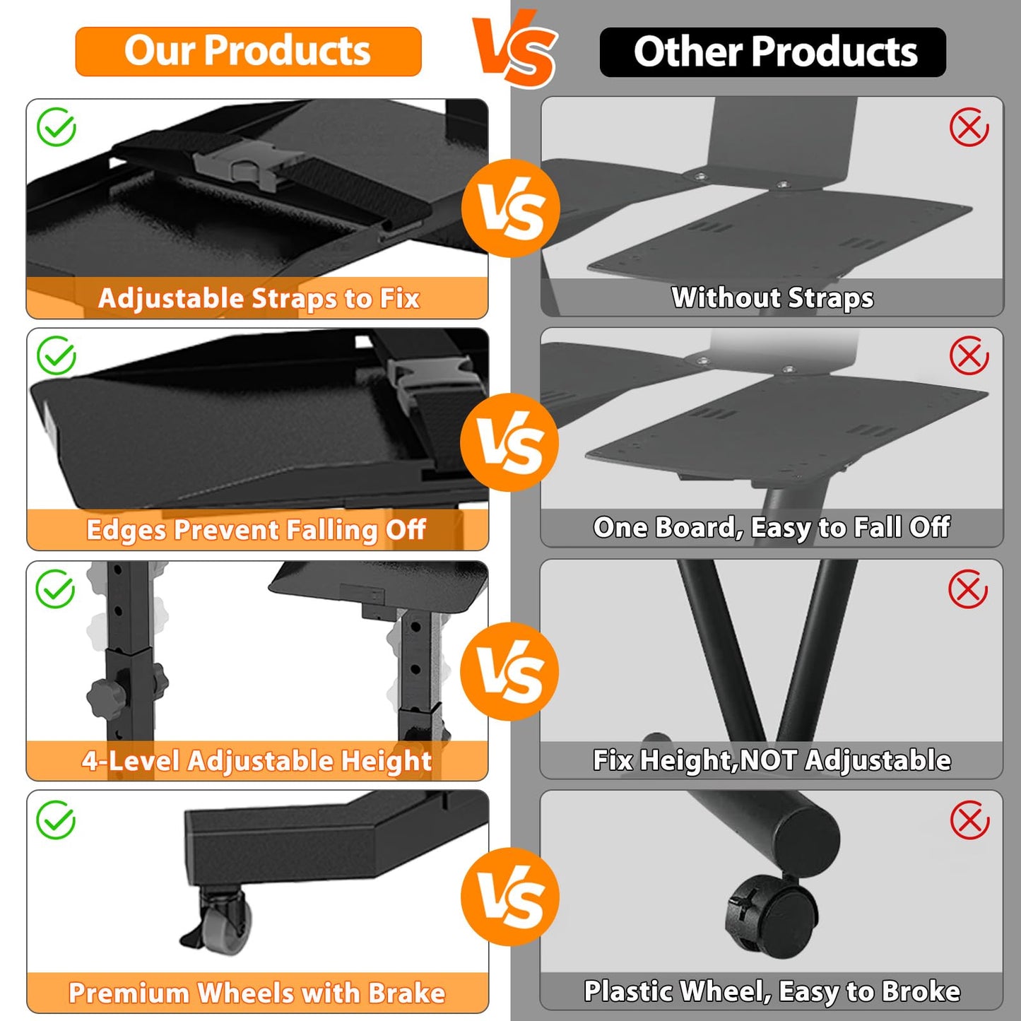 Adjustable Dumbbell Stand - Uboway Weight Stand with 4 Level Height Adjustment, Dumbbell Weight Rack with Tablet Holder and Durable Casters, Weight Holder for Adjustable Dumbbell Set, 2025 Upgrade Design （Bonus Foot Pads）