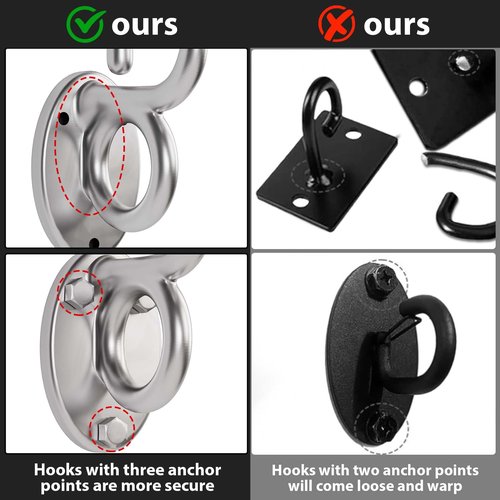 Awexilup 2 Pack Resistance Band Wall Anchors, Heavy Duty Wall Mounted Workout Hooking, Suspension Straps Stretching Band Hooks for Home Gym Strength Training