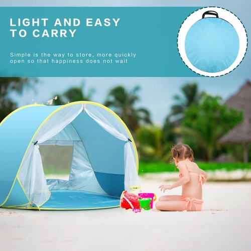 Senodeer Baby Beach Tent, Pop Up Play Tent for Infants, UV Protection Sun Shelter for Toddlers, Infant Portable Sun Shade