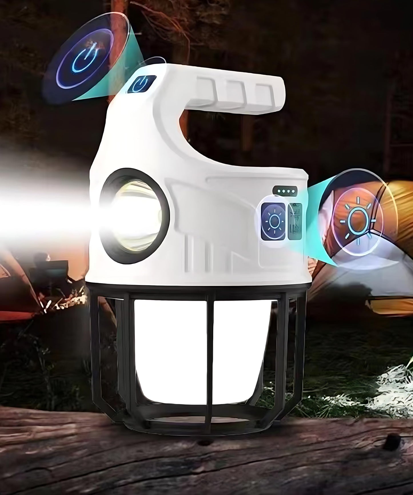 500LM Solar Camping Lantern, Rechargeable LED Light, 7 Modes, Waterproof for Emergency & Outdoor