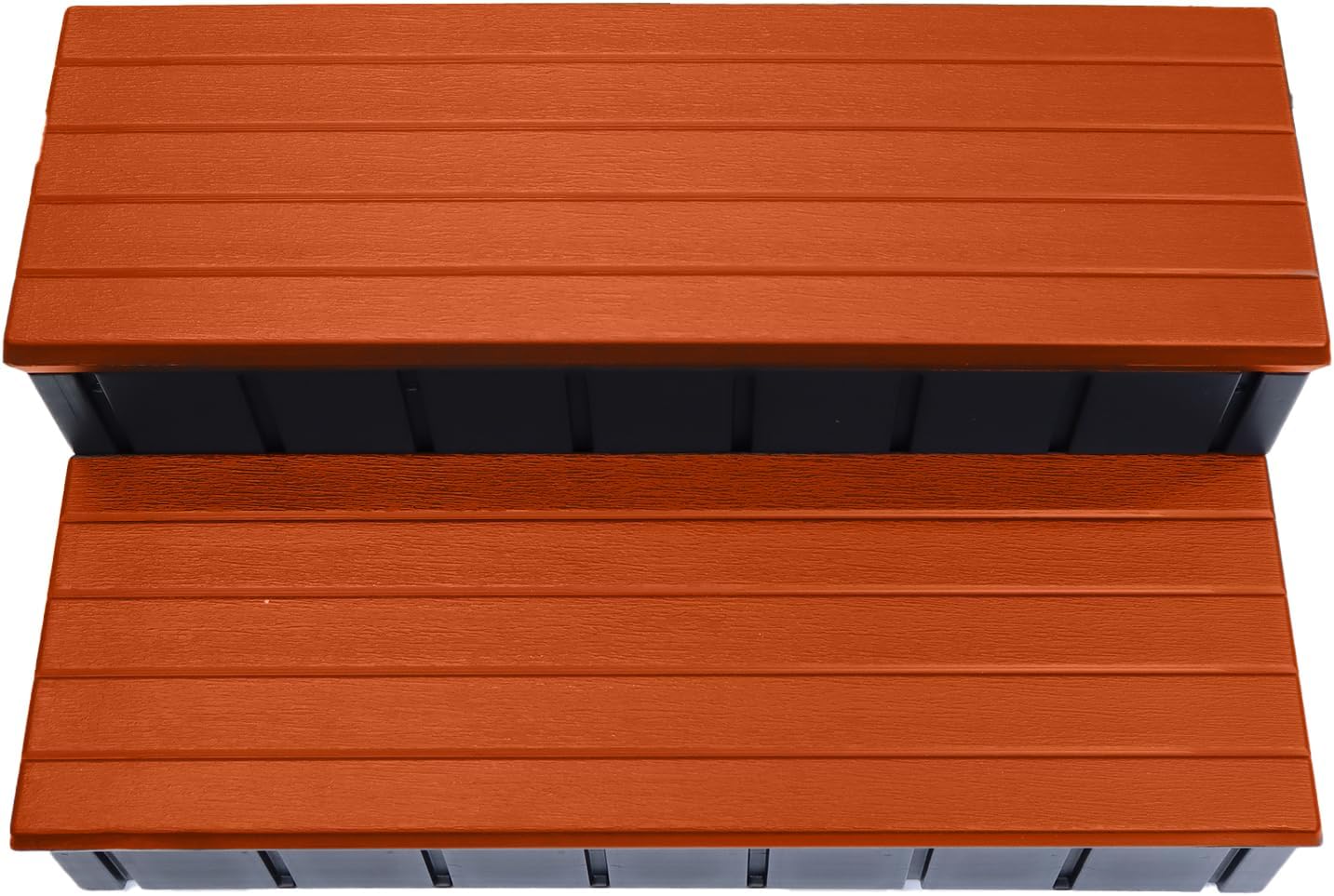 Confer Plastics Two Tier 36" Wide Deluxe Hot Tub Step. Non-Skid Spa Steps, Easy Installation, Sturdy, Long Lasting Upgrade to Your Space. Proudly Made in USA. - Espresso