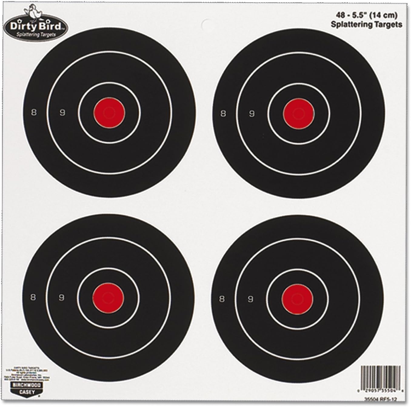 Dirty Bird 5" Round Splattering Targets, 12 SHEET PACK
