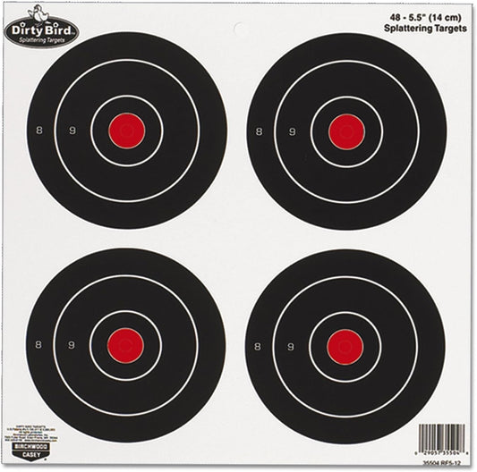 Dirty Bird 5" Round Splattering Targets, 12 SHEET PACK