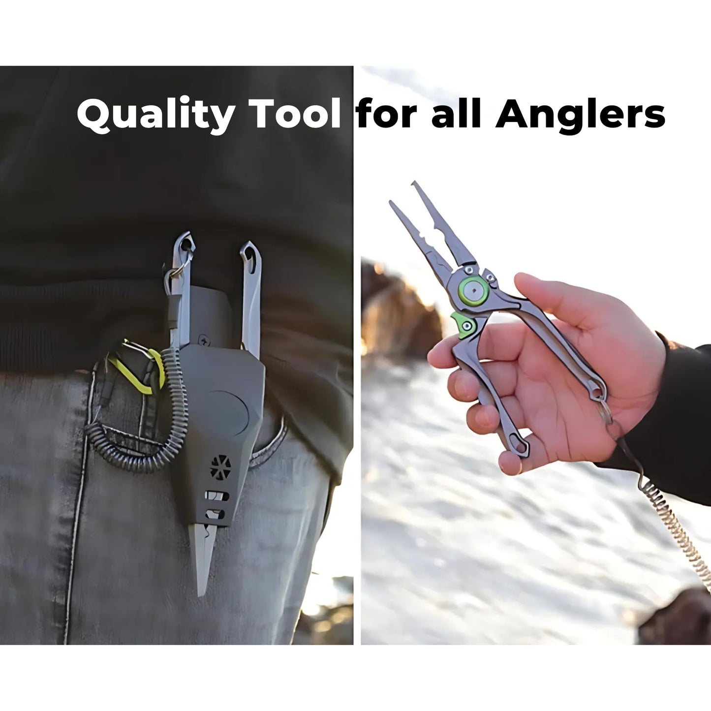 Fishing Pliers Hook Remover Split Ring Line Cutter Fishing Tool Multifunctional Tool Ergonomic Handle Fishing Saltwater Corrosion Resistance Safety Lock Camping