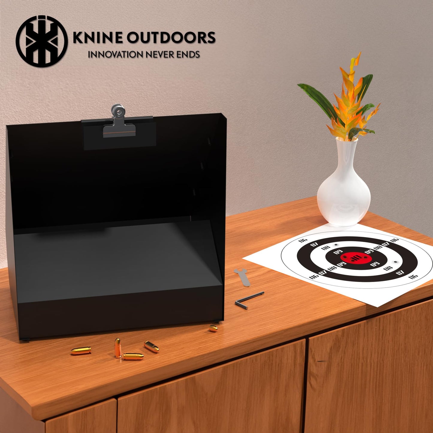 KNINE OUTDOORS Pellet Bullet Trap, 100 Pack 11" X 11" Bullseye Paper Targets, Pellet Gun Targets for Backyard, Bullet Box (Bullet Trap) (Bullet Trap)
