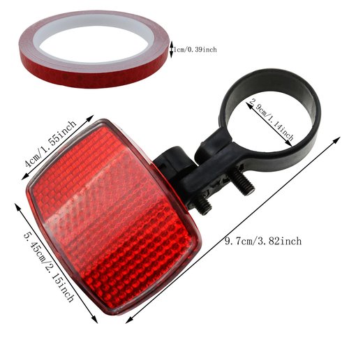 Haidong Bike Safety Warning Reflector Bicycle Reflectors Kit with Reflective Tape Bike Front and Rear Reflector Bike Accessories-2PCS