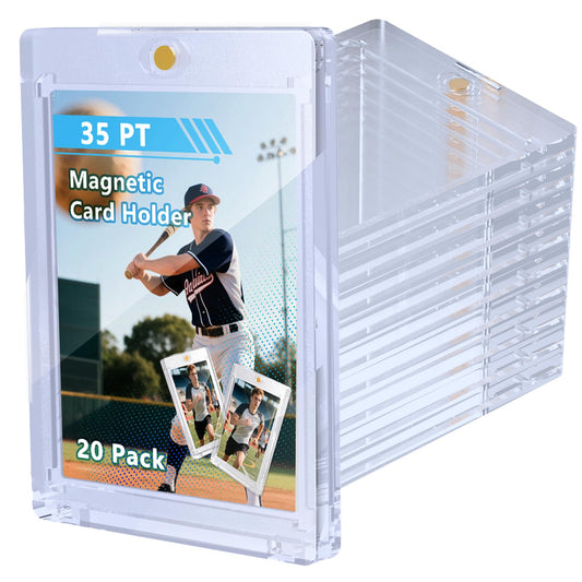 20ct Magnetic Card Holder, 35pt One Card Touch Holder for Trading Cards,Baseball Card Protectors Hard Plastic, Display Case for Collectible Cards Sport Cards Game Cards Top Loads for Cards Sleeves