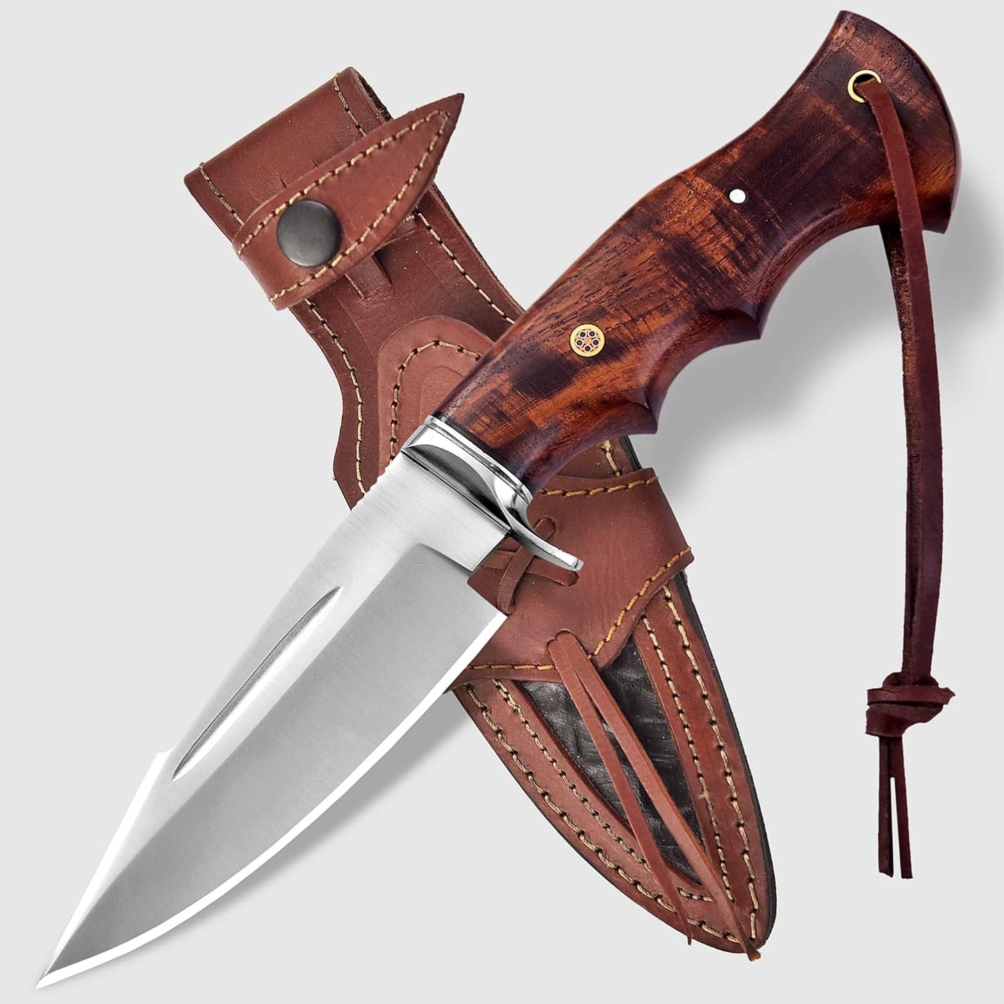 Poshland TR-1168 Custom Handmade Damascus Steel 10 Inches Tracker Knife - Perfect Grip Black Micarta Handle
