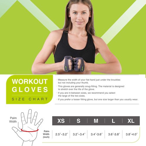 Lifting Workout Gloves - Fingerless Gym Workout Hand Protection, Grip Gloves for Weightlifting, Crossfit and Sports, Workout Gloves for Men & Women, Great for Training, Climbing, Biking & More