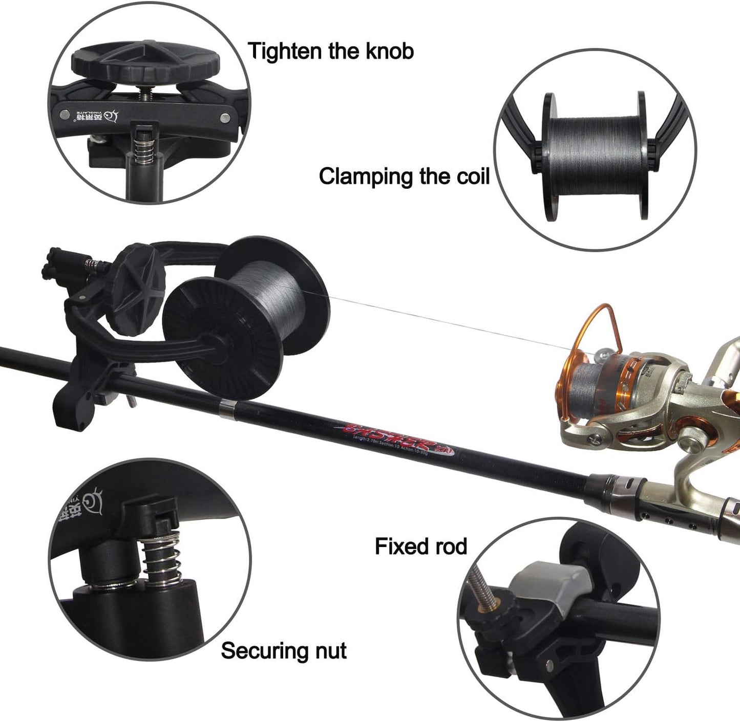 Portable Fishing Line Winder - Reel Spooler Spooling Station Baitcast Line Spooling Machine