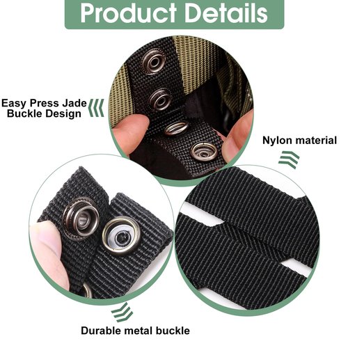 Yenblow 6 Pack Security Duty Belt Keepers, 2 1/4" Wide Nylon Guard Belt Clips Holder with Double Snaps for Retainer Police Equipment Tactical Law Enforcement Gear Accessories (Black)