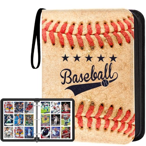 HESPLUS Baseball Card Binder with 900 Pockets, Sports Trading Card Binder, Collectible Trading Card Albums with 50 Pages Card Sleeves to Organize and Protect Baseball Trading Cards for Collectors