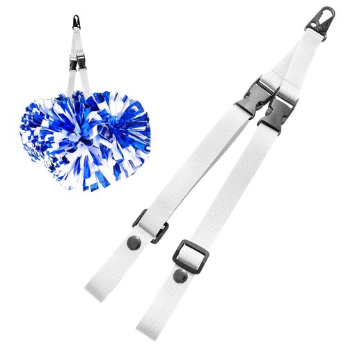 Pom Pony Pom Holder for Backpack Cheer - Adjustable Cheer Pom Poms Holder - Cheer Bag Accessories for Pom Pom Protection (White/5 Pack)