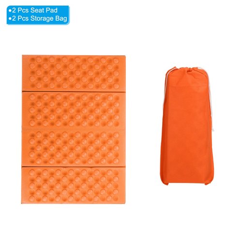 PATIKIL 15"x10.6"x0.4" Foldable Hiking Seat Pad, 2 Pack XPE Cushion Sitting Pads Foam Mat Waterproof for Outdoor Camping Picnic Stadium, Orange