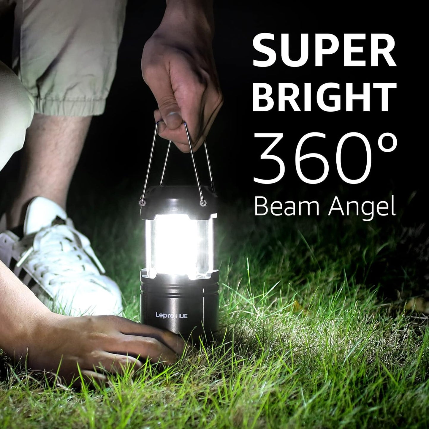 Super Bright LED Camping Lanterns - Portable, Battery Powered, IPX4 Water Resistant - 2 Pack Emergency Lights for Hurricane & Storm Preparedness