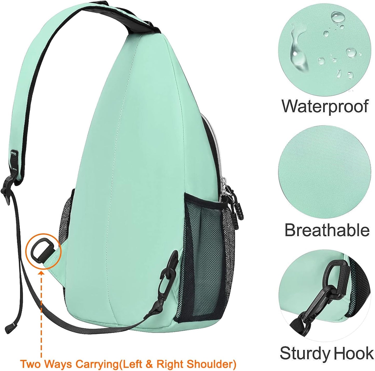MOSISO Sling Backpack, Multipurpose Crossbody Shoulder Bag Travel Hiking Daypack