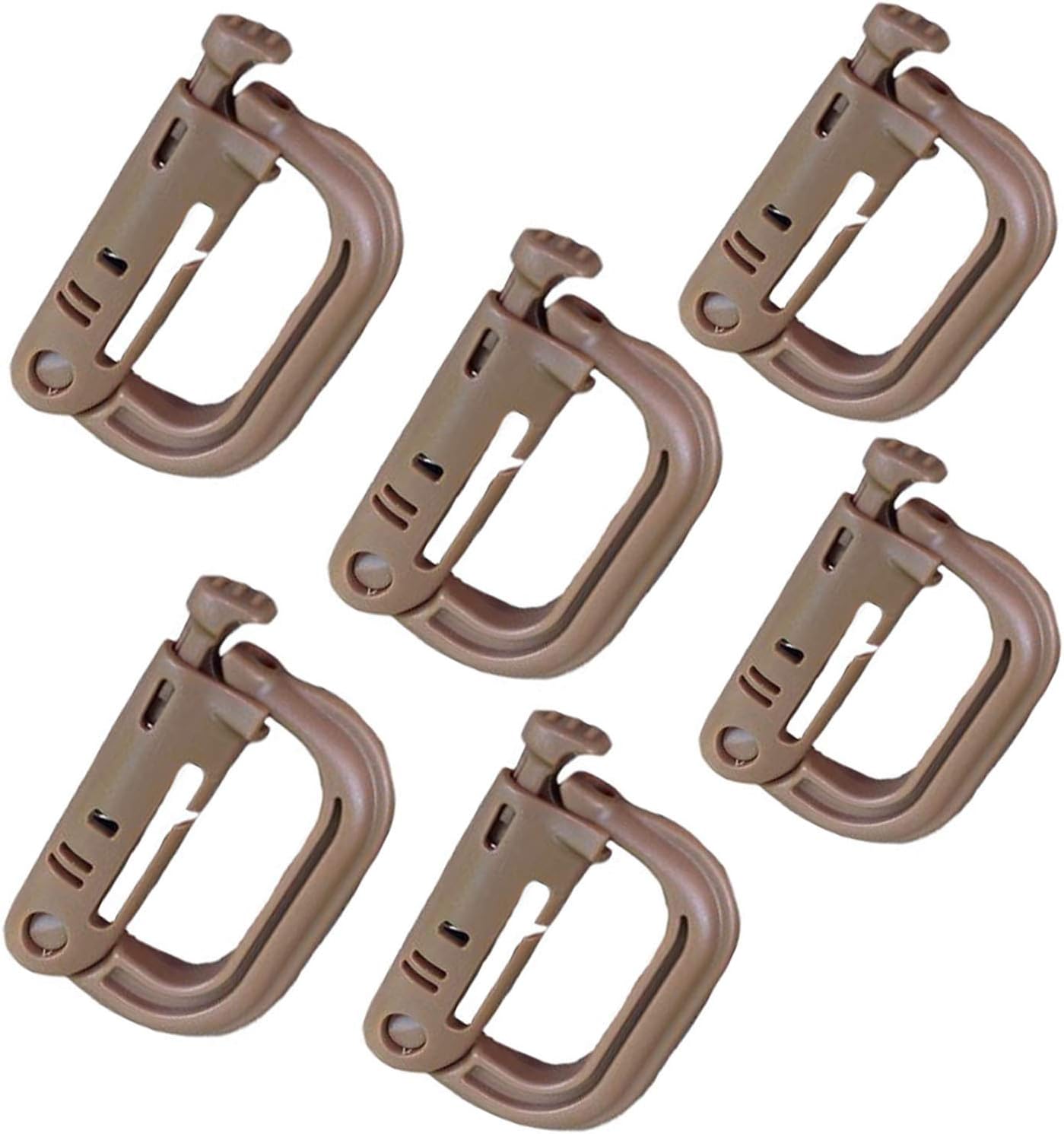 Jadedragon Multipurpose Tactical 360 Rotation D-Ring Clips/Locking Carabiner/Hydration Tube Clips/Elastic String Strap Management Tool for MOLLE Webbing Attachment Backpacks