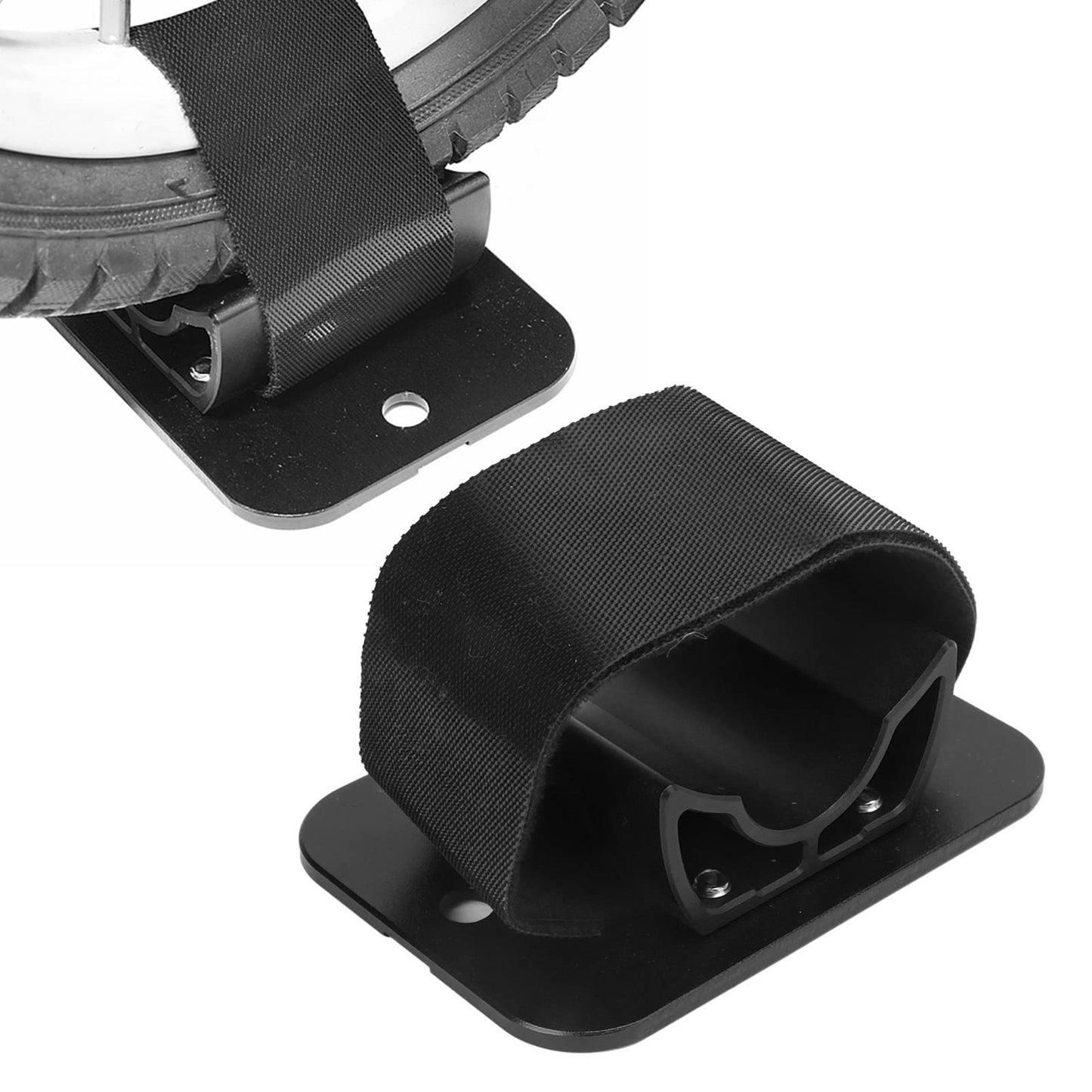 Car Roof Bike Rear Wheel Bracket, Aluminum Alloy Wear Resistant Rooftop Mount Bicycle Holder, Rack Mount, Road Tire Holder Carrier Fits Mountain Bikes, Bicycles EBikes (Black)
