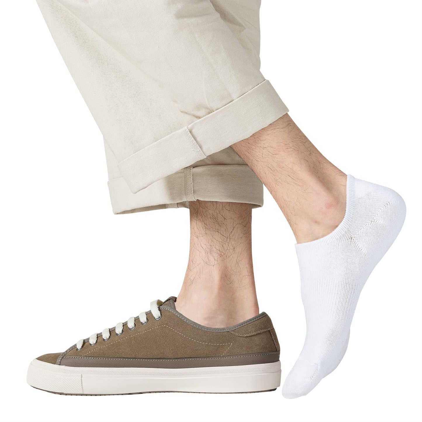JORMATT 6 Pairs Mens & Women No Show Socks Non-Slip, Athletic Sneaker Cotton Invisible Low Cut Socks for Mens Shoe Size 6-10