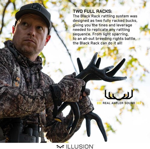 Black Rack Rattling System by Illusion | Rattling Antlers | Rattling Horns | Deer Call | Bone-Core Technology