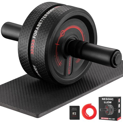 NESOHC-LLEW Upgraded Ab Roller Wheel. Abdominal Training Roller for Men/Women, Abdominal Wheels Widened to 3.4 ", Rubber Tread of The Abdominal Wheel Upgraded, Max Weight 490 lbs