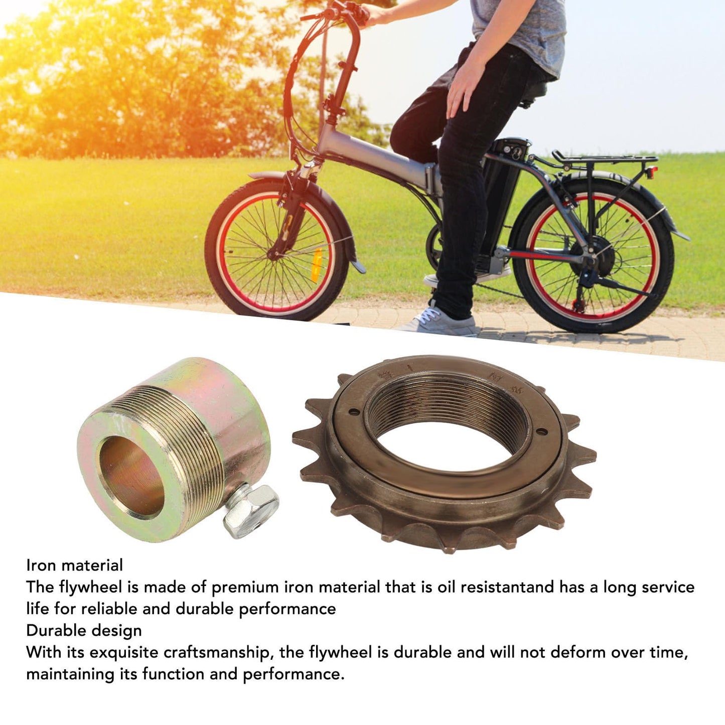 Freewheel Adapter Kit, 16T Freewheel with 20mm Adapter, 20mm Freewheel Adapter Replacement for Electric Tricycles Motorcycles Karts, High Strength Iron