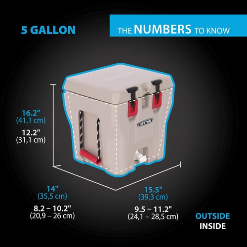 Lifetime 5 Gallon Hard Cooler, Dual-Purpose as Water Beverage Dispenser or Ice Chest, Portable Container, Made in USA