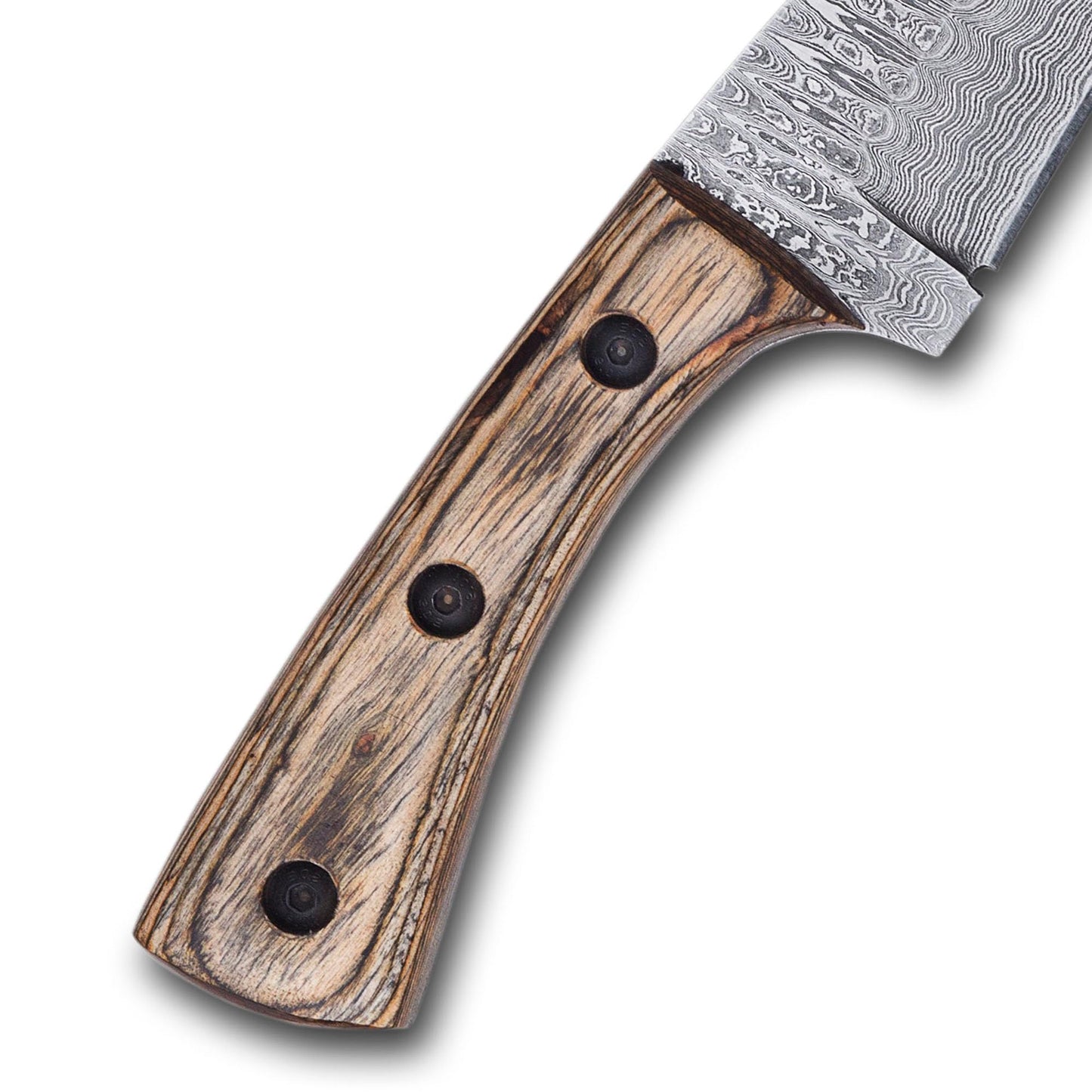 Elegance Unsheathed- 7” Damascus Steel fixed blade knife, Unparalleled Craftsmanship with Exquisite Pakkawood Handle & Leather Sheath hunting knife, Your Unfailing Companion in Wilderness Adventures