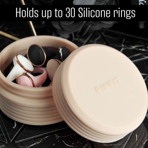 Rinfit Silicone Wedding Bands for Men and Women - 7 Infinity Rings SetL, Size 10