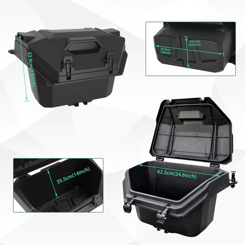 POKIAUTO 55QT Forward Cargo Box for Polaris RZR XP 1000 2024+, UTV Rear Waterproof Bin Bed Storage Box for RZR XP 1000/ XP 4 1000 Sport/Premium/Ultimate 2024 2025 Accessories, Replace #2884525