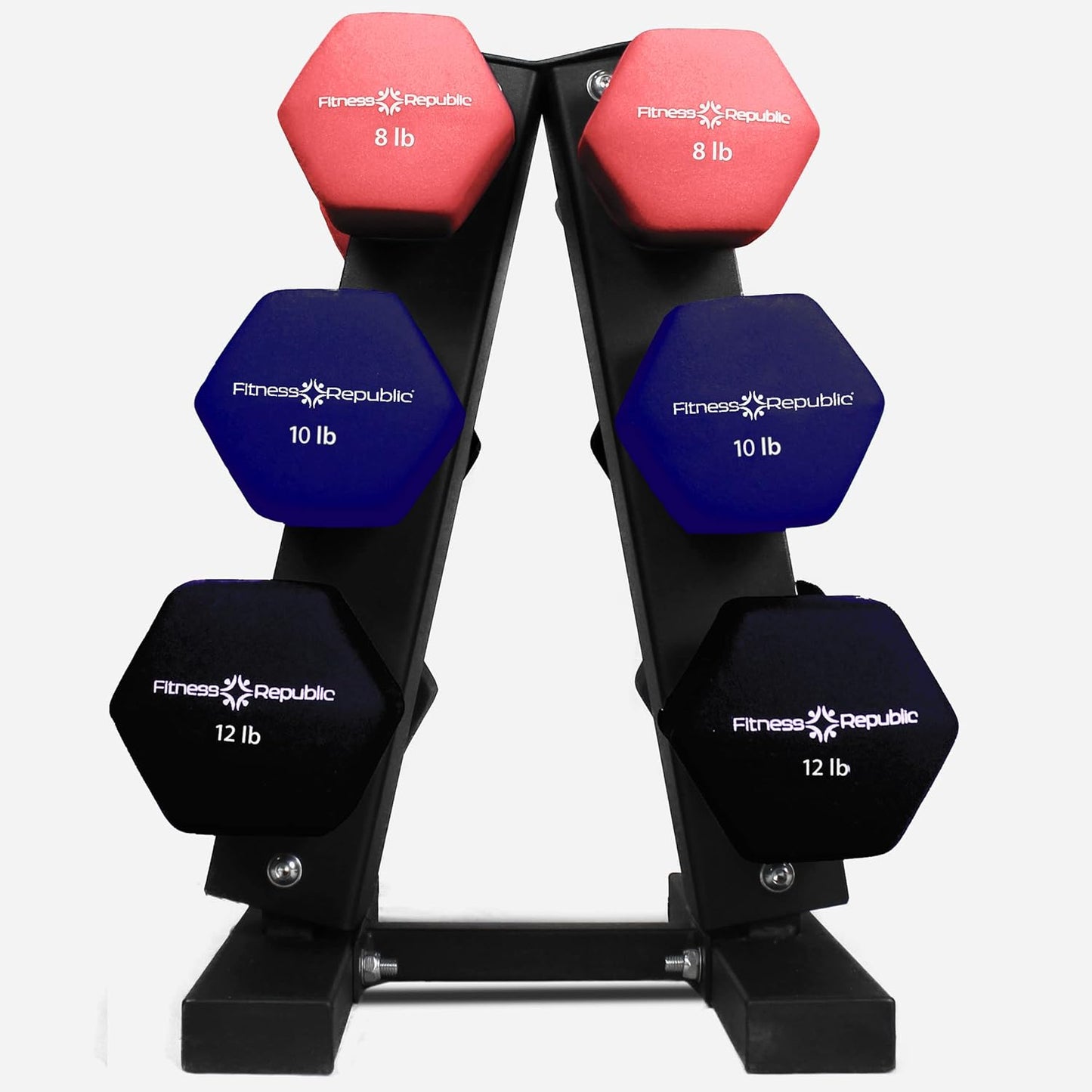 Neoprene Dumbbell Storage Rack - 2.0MM Steel Organizer for Home Gym - Easy Assembly