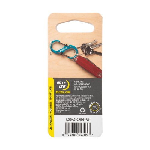 Nite Ize S-Biner SlideLock Aluminum - Durable Dual Carabiner - Locking Aluminum S-Biner - Secure Keys & Gear with Lockable Carabiner - Size 3, Blue (4 Pack)