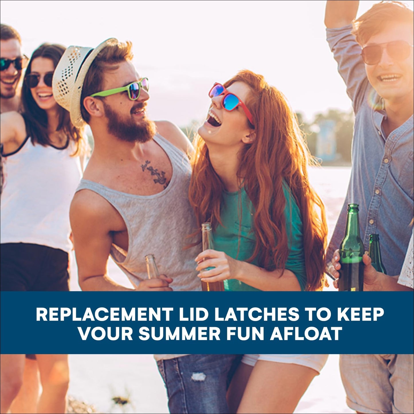 Beast Cooler Accessories 2-Pack Replacement Lid Latches for Yeti and RTIC - Black Rubber, Cooler Latches Replacement for Yeti, RTIC, and More - Hard Handle Grips, 20 Inches