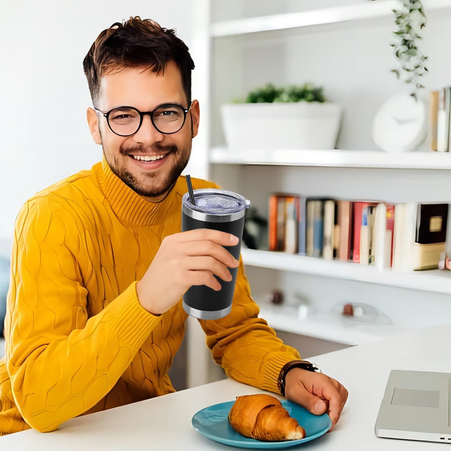 AICMEI 2 Replacement Lids for 20oz Stainless Steel Tumbler Lids-Replaces Only Covers With a Top Diameter of 3.4 inches（Bottom Diameter of 3.23 inches）