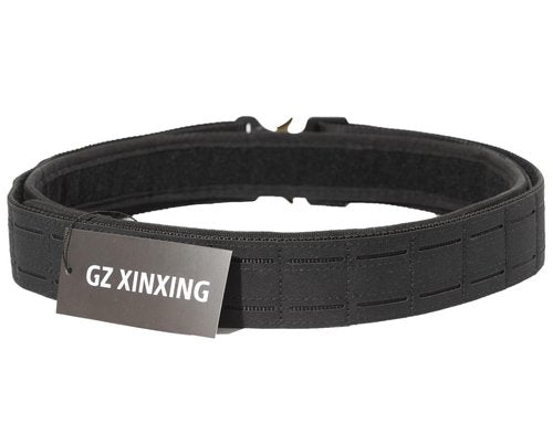 GZ XINXING 2.0" Tactical Belt for Men Black with 1.75" Internal Tactical Belt and Quick Buckle Metal Buckle Duty Belt - Heavy Duty Battle Belt